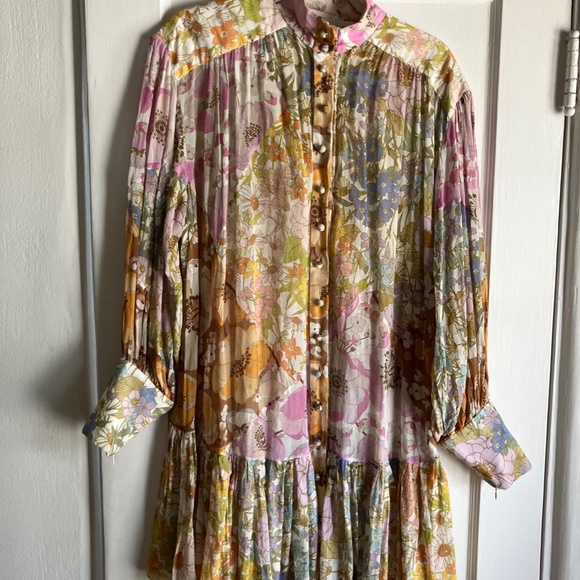 Zimmermann Super Eight Lantern Mini Dress Designer-size 3 US 8/10/12 LARGE - Picture 4 of 7